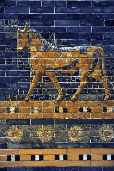 Mesopotamian art. Neo-Babylonian. Ishtar Gate. Aurochs. Perg