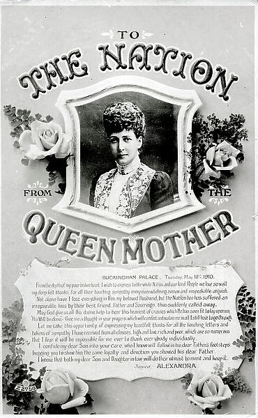 A Message to the Nation from The Queen Mother, 1910