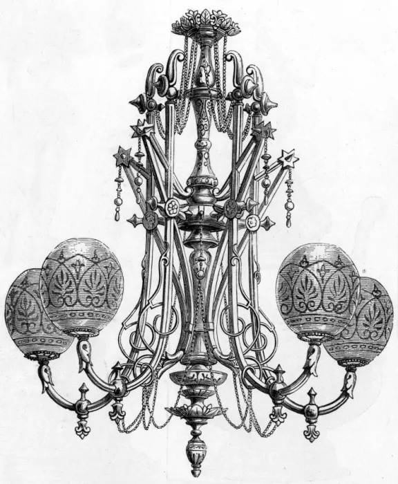 Framed Print : Messenger Gas lit chandelier Framed Print : Messenger Gas lit chandelier