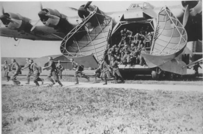 Framed Print : Messerschmitt Me 323D -disgorging troops Framed Print : Messerschmitt Me 323D -disgorging troops
