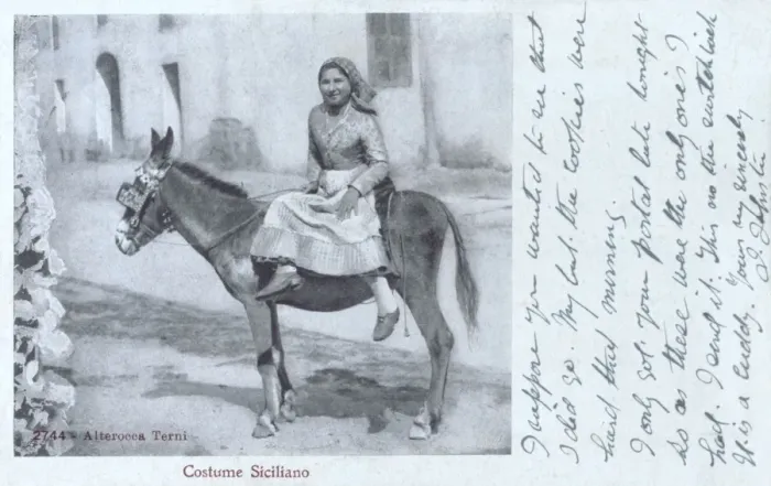 Framed Print : Messina, Italy - Woman in Sicilian Costume Framed Print : Messina, Italy - Woman in Sicilian Costume