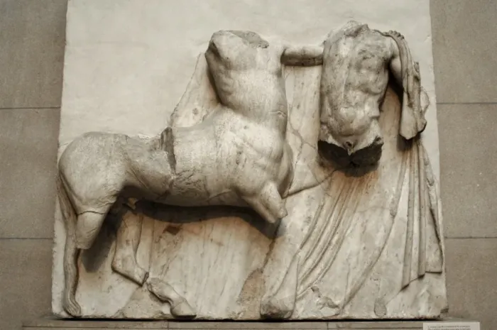 Framed Print : Metope. Parthenon marbles. Battle between the Centaurs and t Framed Print : Metope. Parthenon marbles. Battle between the Centaurs and t