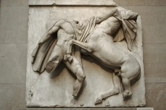 Framed Print : Metope. Parthenon marbles. Battle between the Centaurs and t Framed Print : Metope. Parthenon marbles. Battle between the Centaurs and t