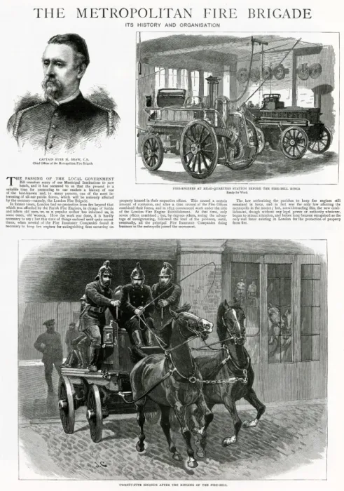 Framed Print : Metropolitan Fire Brigade 1888 Framed Print : Metropolitan Fire Brigade 1888