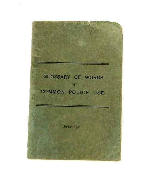 Metropolitan Police Glossary of Words instruction book