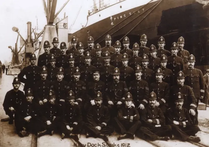 Framed Print : Metropolitan Police group at the time of the Dock Strike Framed Print : Metropolitan Police group at the time of the Dock Strike