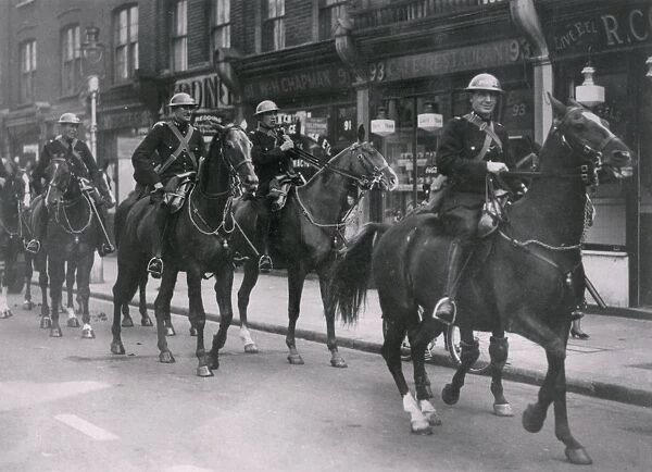 Metropolitan Police officers on horseback, wartime London