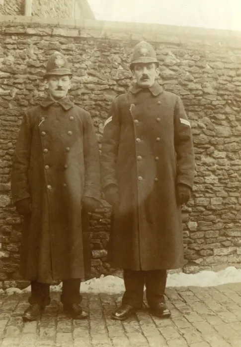 Framed Print : Two Metropolitan Police officers in the street Framed Print : Two Metropolitan Police officers in the street