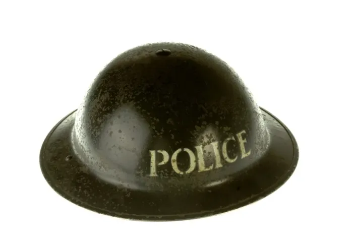 Framed Print : Metropolitan Police tin helmet Framed Print : Metropolitan Police tin helmet