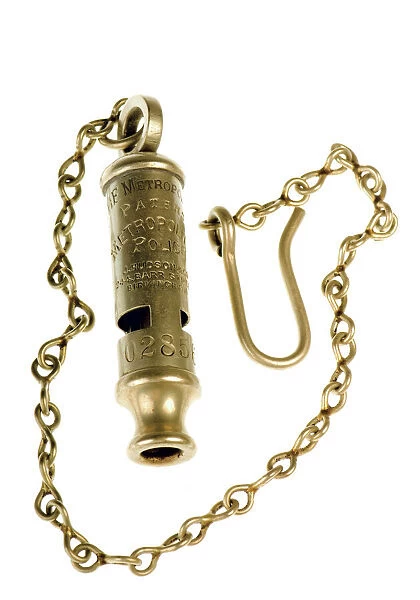 Metropolitan Police whistle and chain