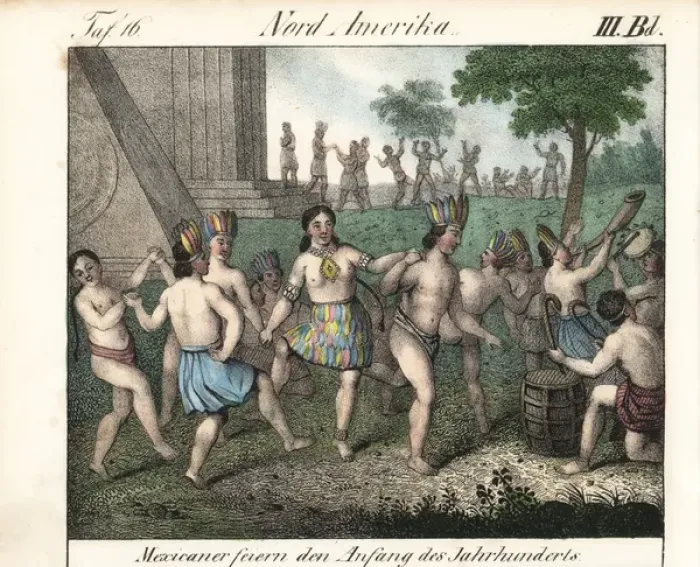 Framed Print : Mexican natives celebrating the beginning of the century Framed Print : Mexican natives celebrating the beginning of the century