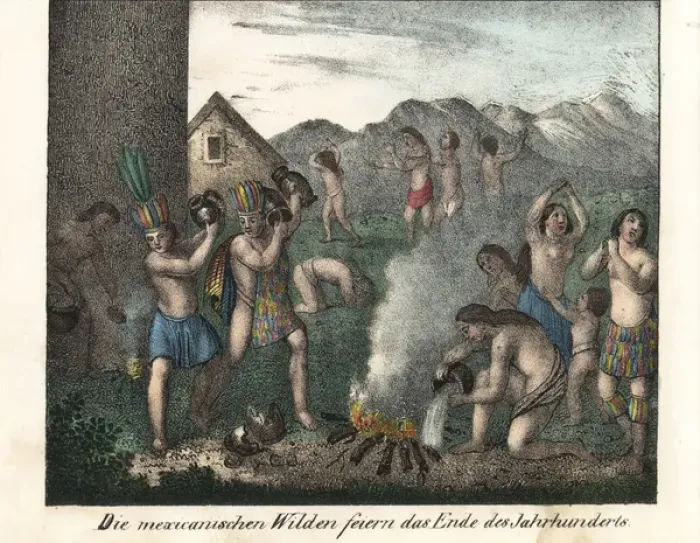 Framed Print : Mexican natives marking the end of the century with a ritual Framed Print : Mexican natives marking the end of the century with a ritual