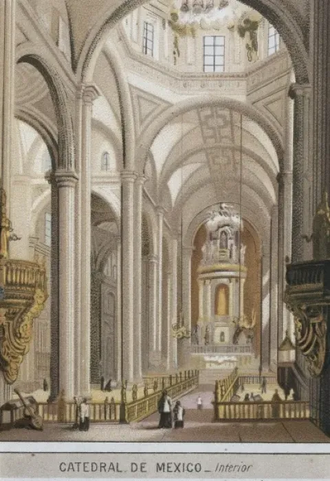 Framed Print : Mexico City. Cathedral (1880). Litography Framed Print : Mexico City. Cathedral (1880). Litography