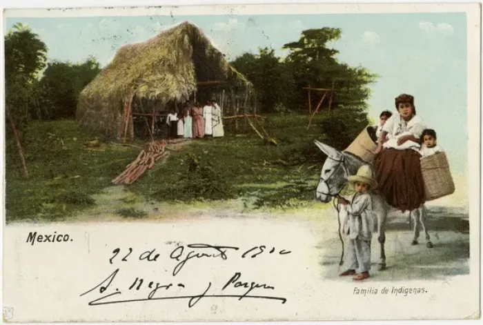 Framed Print : Mexico - Indigenous Village Scene - Mother on mule Framed Print : Mexico - Indigenous Village Scene - Mother on mule