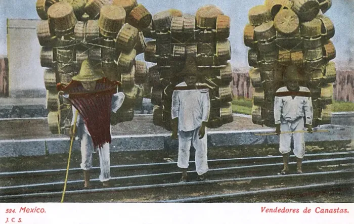 Framed Print : Mexico - Street Basket and basket vendors Framed Print : Mexico - Street Basket and basket vendors