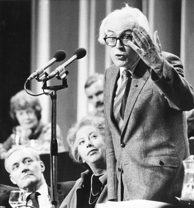 Framed Print : Michael Foot, Labour politician, giving a speech Framed Print : Michael Foot, Labour politician, giving a speech