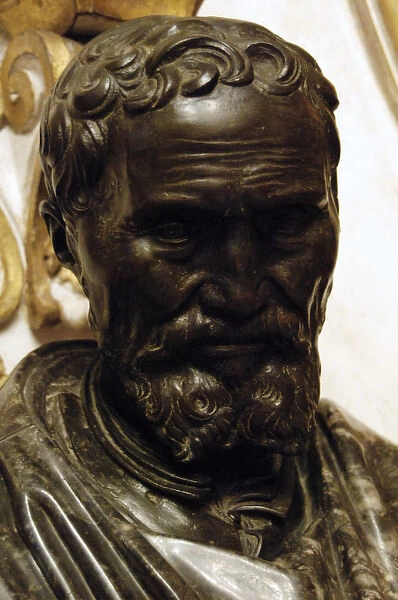Michelangelo Buonarroti (1475-1564). Bust. Marble and bronze