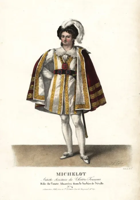 Framed Print : Michelot as the Comte Almaviva in Le Barbier de Seville Framed Print : Michelot as the Comte Almaviva in Le Barbier de Seville