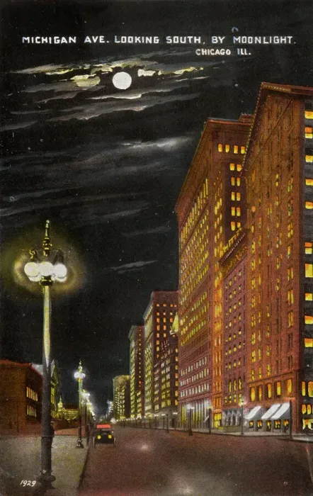 Framed Print : Michigan Avenue at night, Chicago, Illinois, USA Framed Print : Michigan Avenue at night, Chicago, Illinois, USA