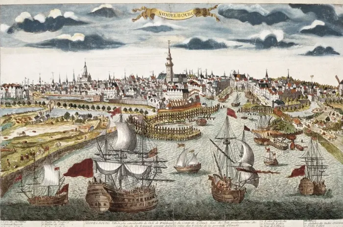 Framed Print : Middelbourg in 18th c. Engraving Framed Print : Middelbourg in 18th c. Engraving