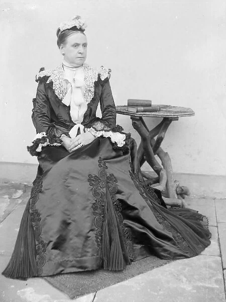 Middle aged woman in Victorian style costume, Mid Wales