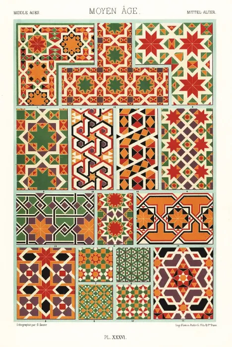 Framed Print : Middle Ages, mosaic decorations, 12th century Framed Print : Middle Ages, mosaic decorations, 12th century