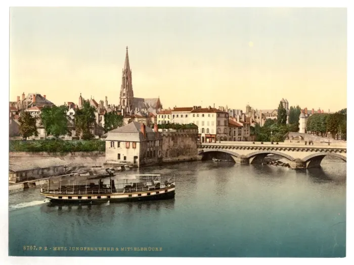 Framed Print : Middle Bridge, Metz, Alsace Lorraine, Germany Framed Print : Middle Bridge, Metz, Alsace Lorraine, Germany