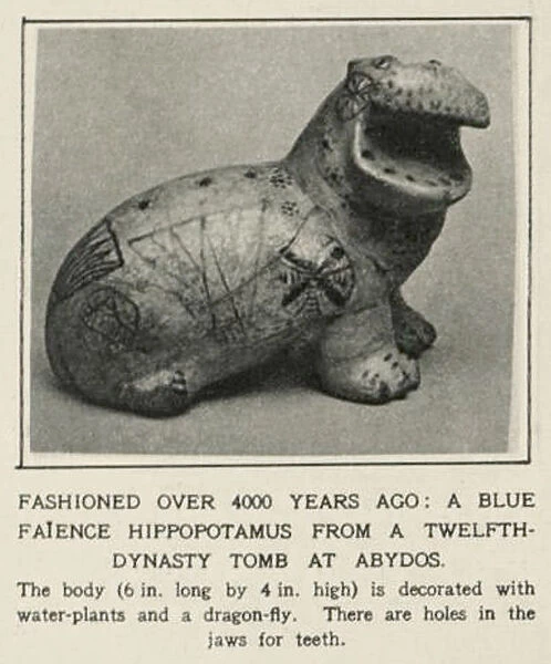 A Middle Kingdom Turquoise Blue Faience Hippopotamus from a 12th-13th Dynasty