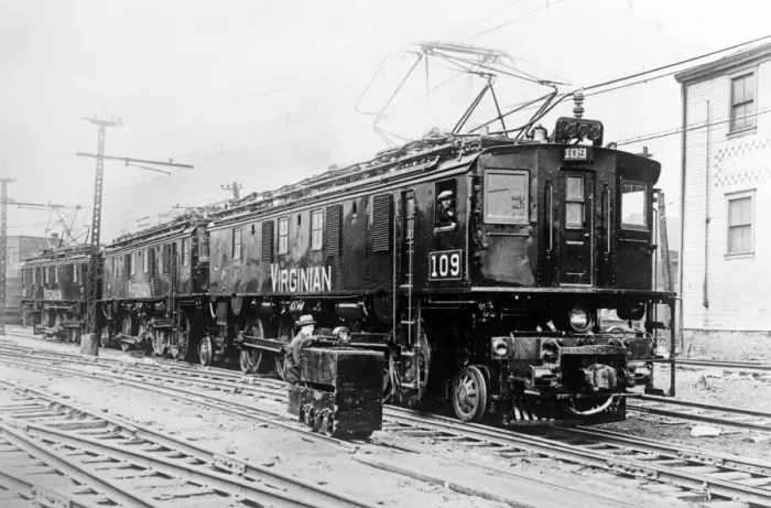 Framed Print : The Midget and the Leviathan, small and large railway engine Framed Print : The Midget and the Leviathan, small and large railway engine