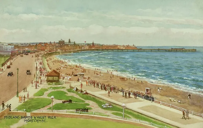 Framed Print : Midland Sands and West Pier, Morecambe, Lancashire Framed Print : Midland Sands and West Pier, Morecambe, Lancashire