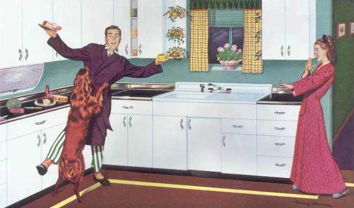 Framed Print : Midnight Snack Mishap Date: 1948 Framed Print : Midnight Snack Mishap Date: 1948