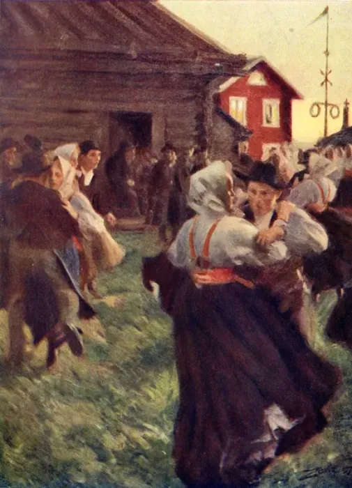Framed Print : Midsummer customs in Sweden
