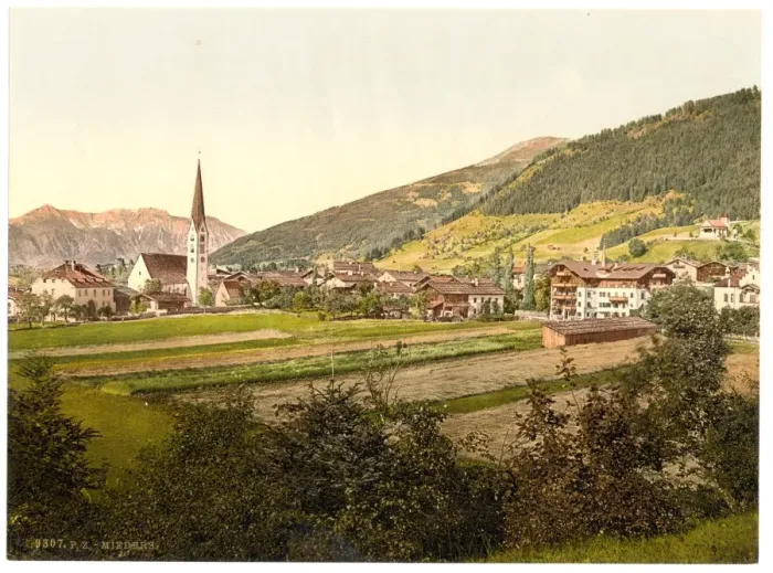 Framed Print : Mieders, general view, Tyrol, Austro-Hungary Framed Print : Mieders, general view, Tyrol, Austro-Hungary