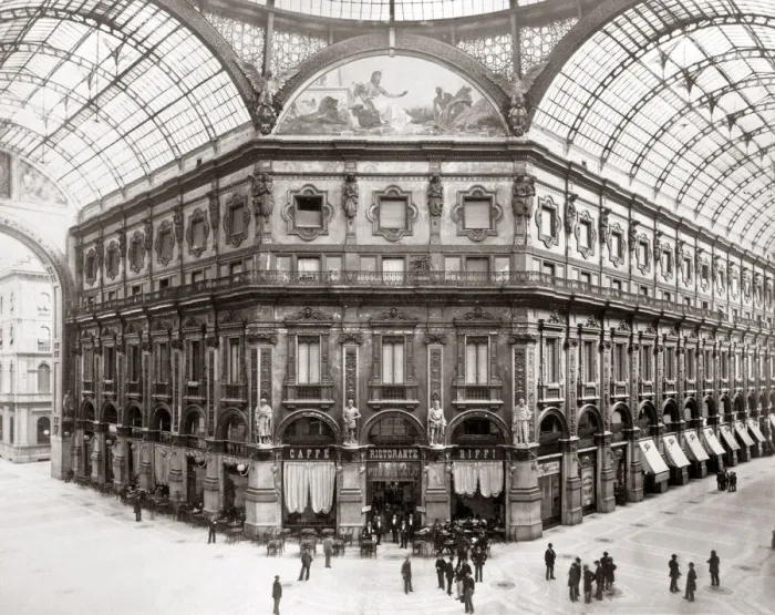 Framed Print : Milan, Galleria Vittorio Emanuele, circa 1890. Date: circa 1890 Framed Print : Milan, Galleria Vittorio Emanuele, circa 1890. Date: circa 1890