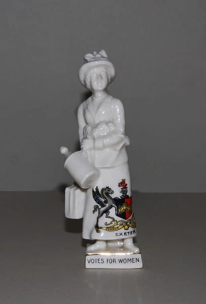 Militant Suffragette Crested China Figurine