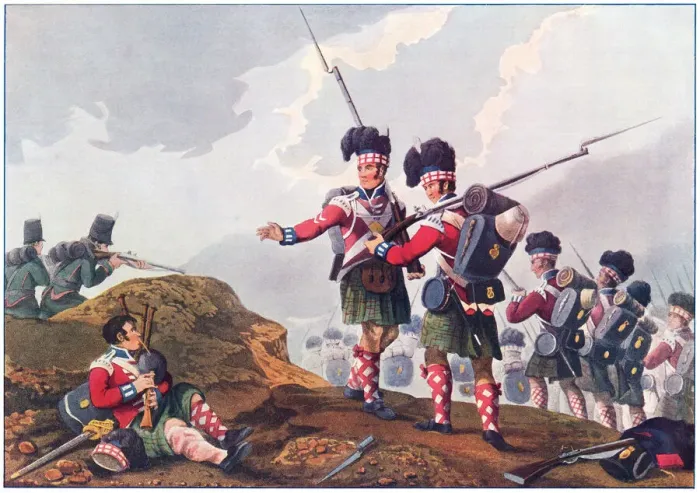 Framed Print : Military. Bravery of a Piper of the 11th Highland Regiment at the Battle of Vimiera Framed Print : Military. Bravery of a Piper of the 11th Highland Regiment at the Battle of Vimiera