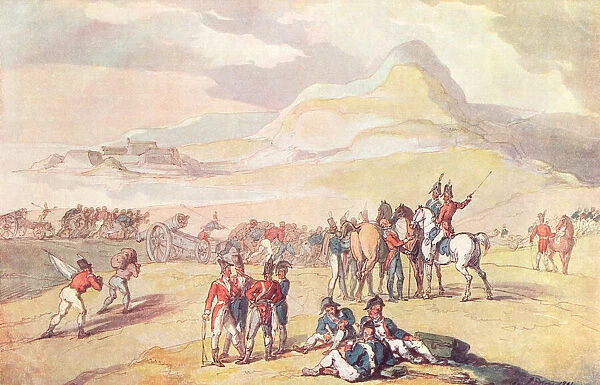 Military Scene: Landing Troops and Guns. Artist: Thomas Rowlandson. Date: 1801