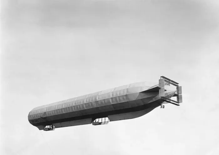 Framed Print : Military Airship Spiess Flying with General Hirschauer ?