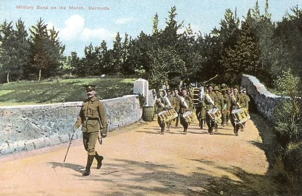 Military Band on the march, Bermuda