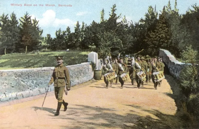 Framed Print : Military Band on the march, Bermuda Framed Print : Military Band on the march, Bermuda