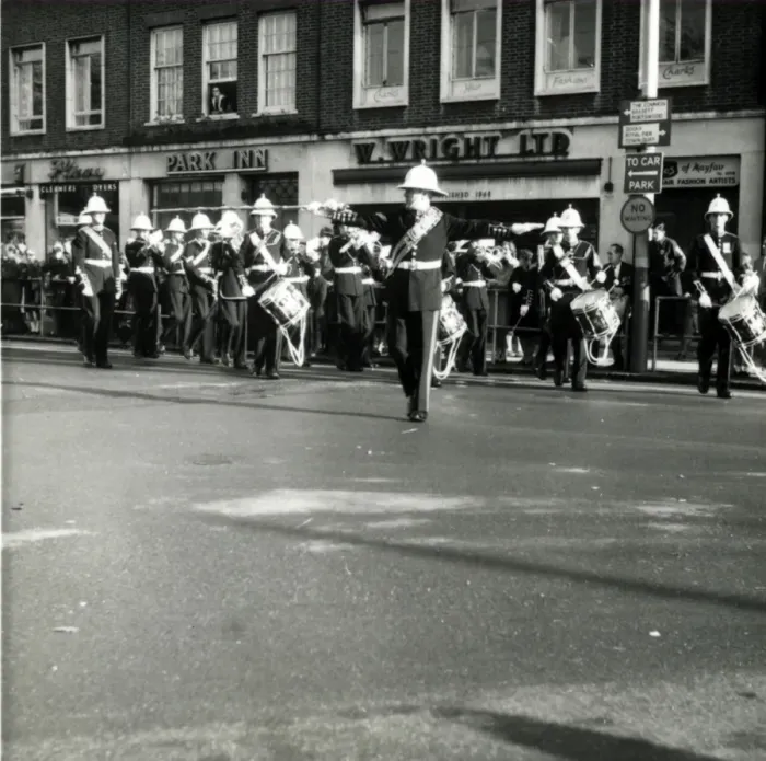 Framed Print : Military Band in Pageant, Hythe, Hampshire Framed Print : Military Band in Pageant, Hythe, Hampshire
