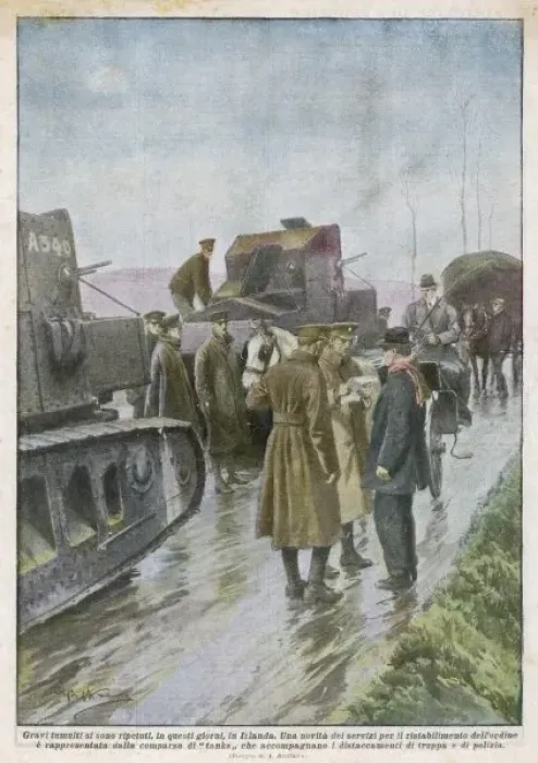 Framed Print : Military Checkpoint 1920 Framed Print : Military Checkpoint 1920