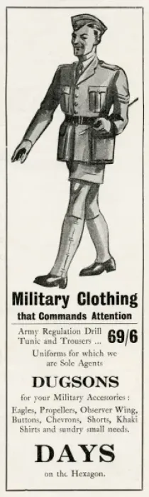 Framed Print : Military Clothing advertisement Framed Print : Military Clothing advertisement