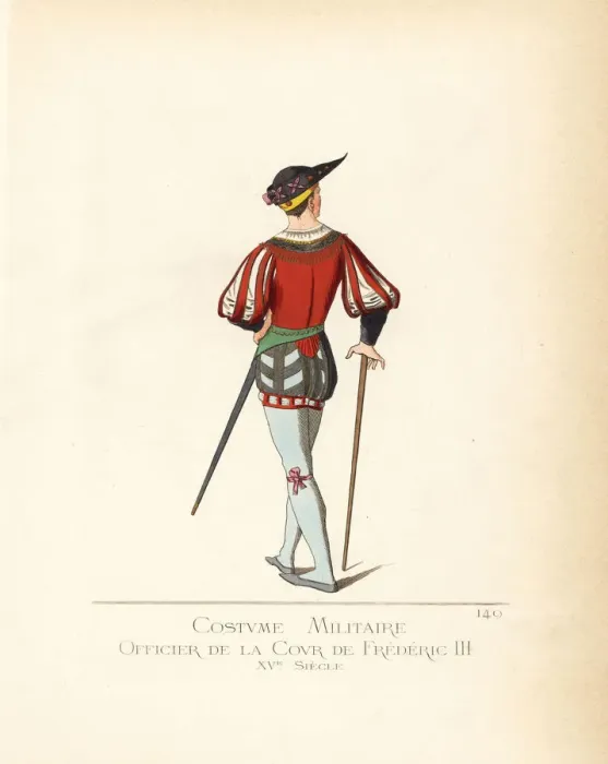 Framed Print : Military costume of an officer in the court of Frederick III Framed Print : Military costume of an officer in the court of Frederick III