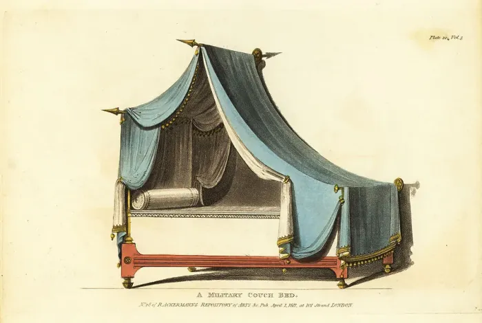 Framed Print : Military couch bed, 1811 Framed Print : Military couch bed, 1811