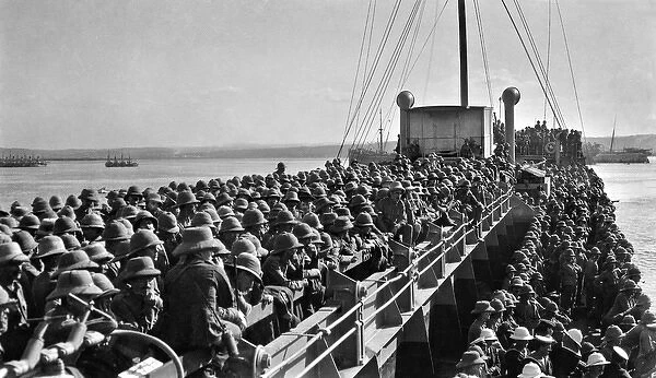 Military men on board ship