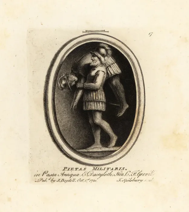 Framed Print : Military piety with soldier carrying a dead warrior Framed Print : Military piety with soldier carrying a dead warrior