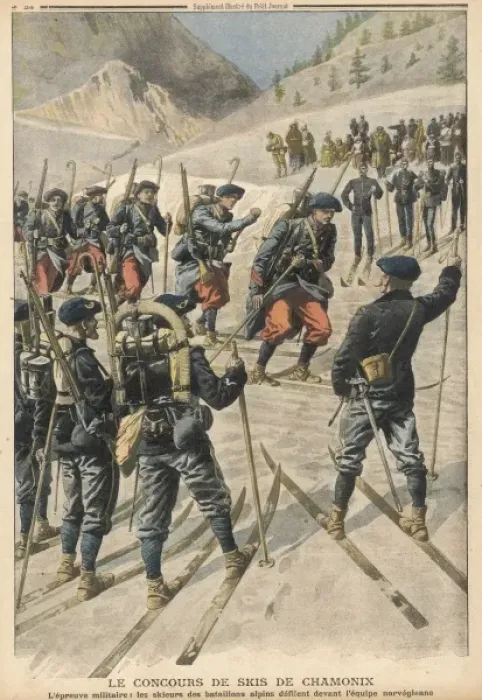 Framed Print : Military Skiers / 1908 Framed Print : Military Skiers / 1908
