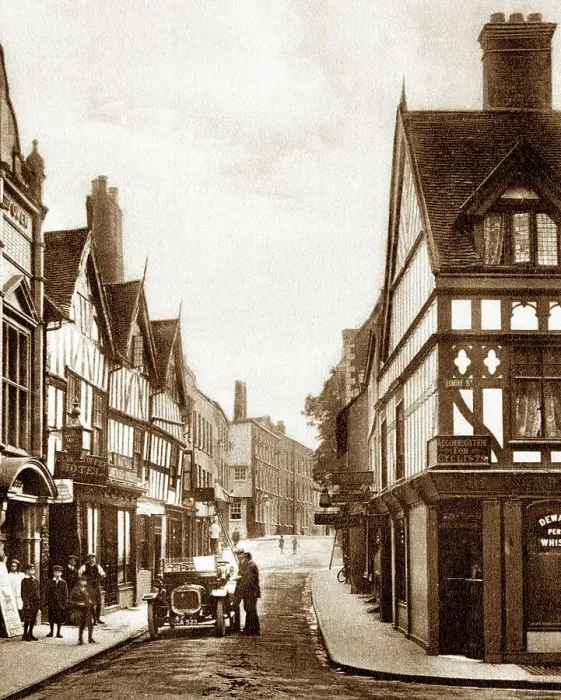 Framed Print : Milk Street, Shrewsbury early 1900's Framed Print : Milk Street, Shrewsbury early 1900's