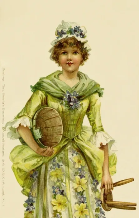 Framed Print : Milkmaid. Victorian postcard illustration of a milkmaid. Date: 1899 Framed Print : Milkmaid. Victorian postcard illustration of a milkmaid. Date: 1899